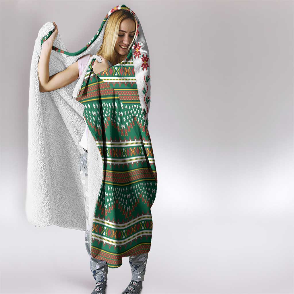 Lithuanian National Costume Hooded Blanket Traditional Folk Pattern - Wonder Print Shop