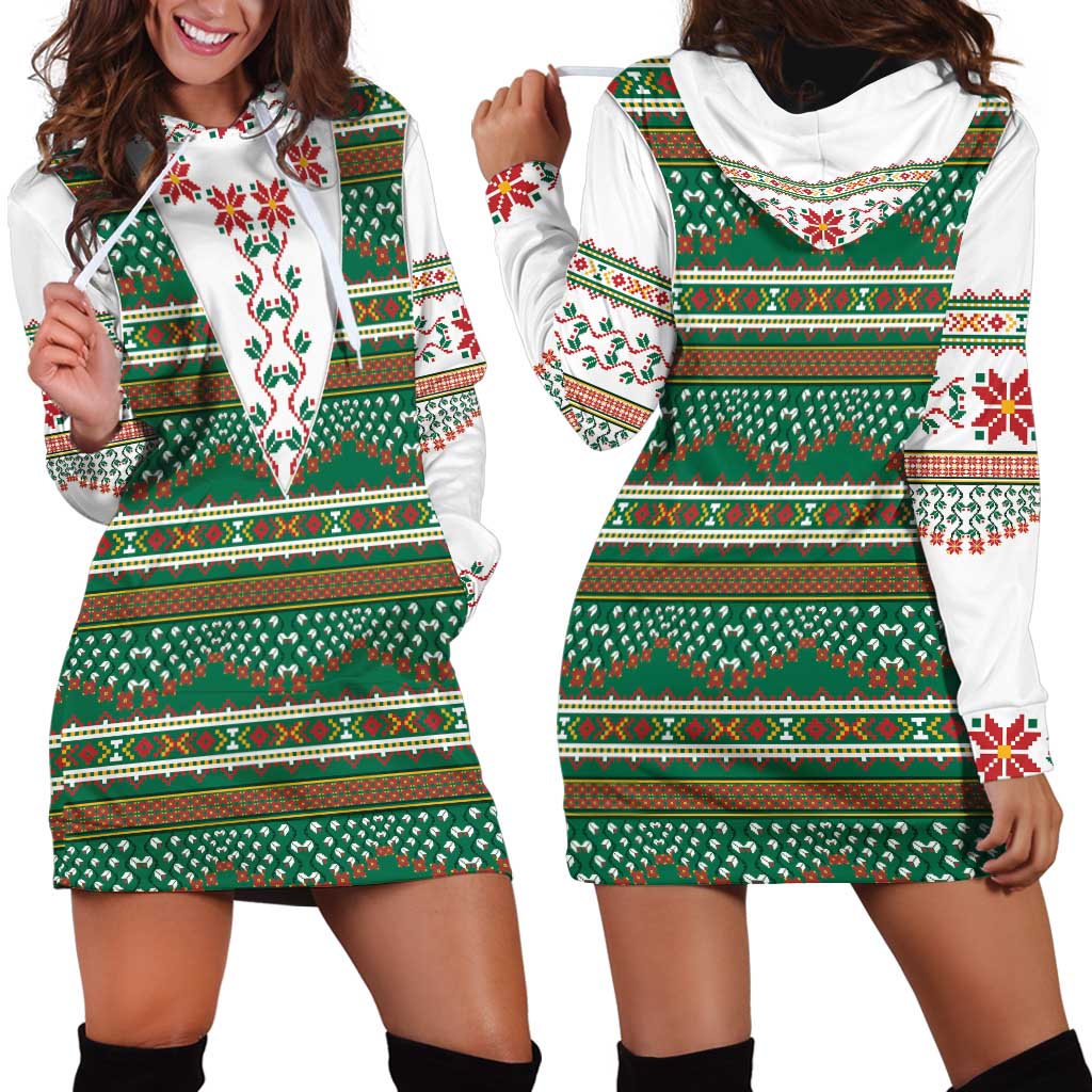 Lithuanian National Costume Hoodie Dress Traditional Folk Pattern - Wonder Print Shop