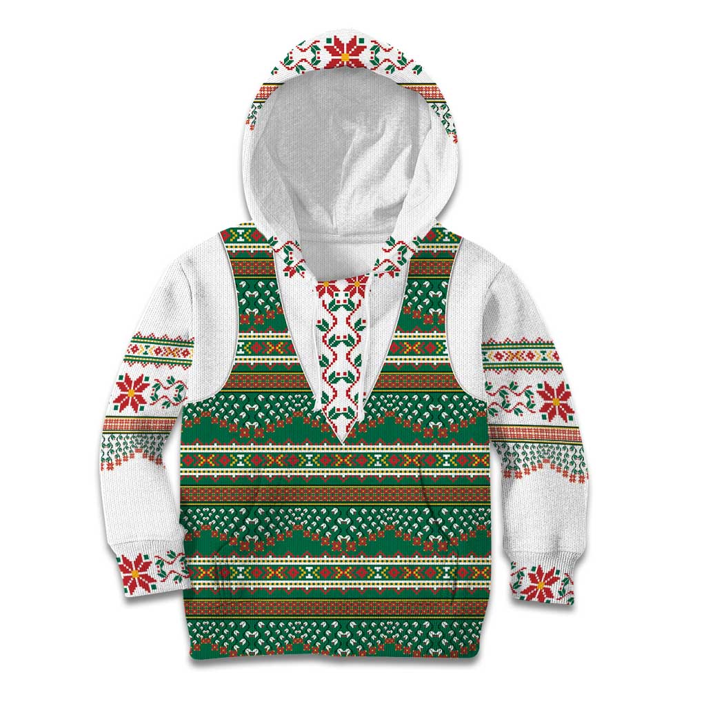 Lithuanian National Costume Kid Hoodie Traditional Folk Pattern - Wonder Print Shop