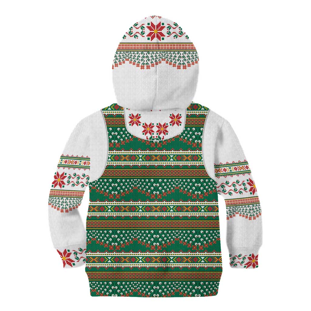 Lithuanian National Costume Kid Hoodie Traditional Folk Pattern - Wonder Print Shop