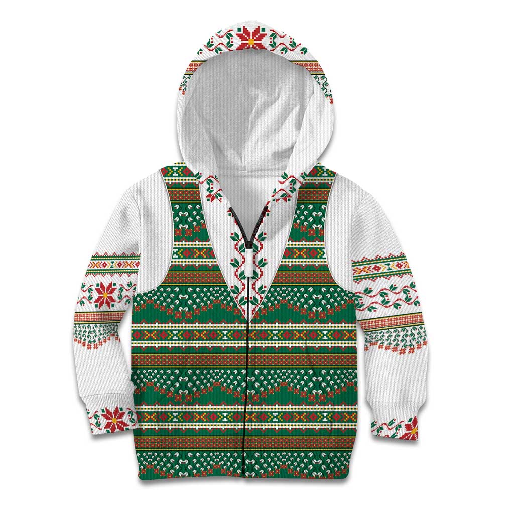 Lithuanian National Costume Kid Hoodie Traditional Folk Pattern - Wonder Print Shop