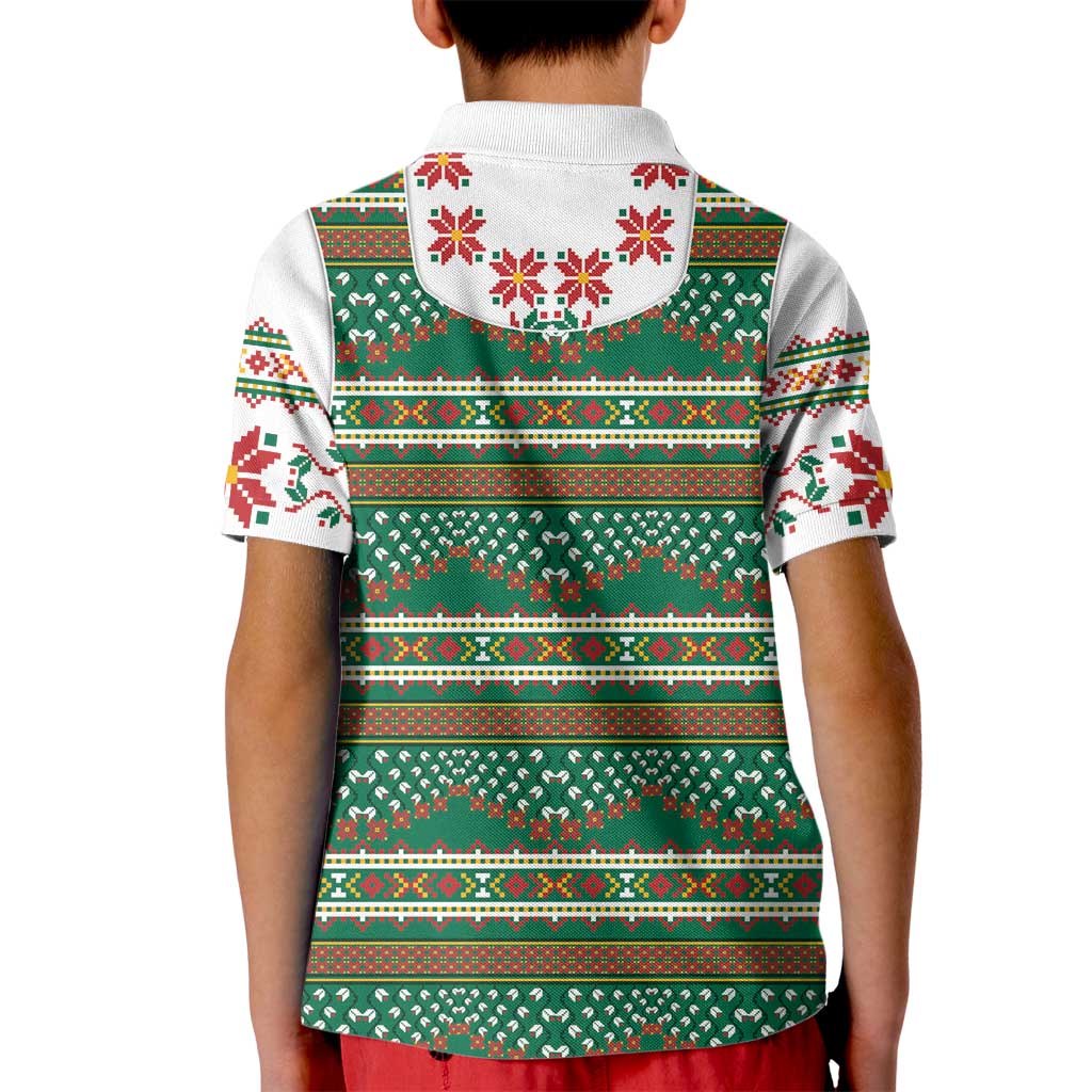 Lithuanian National Costume Kid Polo Shirt Traditional Folk Pattern - Wonder Print Shop