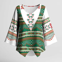 Lithuanian National Costume Kimono Sleeve Blouse Traditional Folk Pattern - Wonder Print Shop