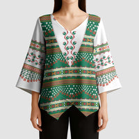 Lithuanian National Costume Kimono Sleeve Blouse Traditional Folk Pattern - Wonder Print Shop
