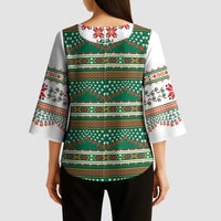 Lithuanian National Costume Kimono Sleeve Blouse Traditional Folk Pattern - Wonder Print Shop