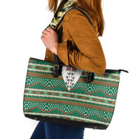 Lithuanian National Costume Leather Tote Bag Traditional Folk Pattern - Wonder Print Shop