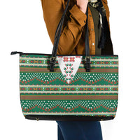 Lithuanian National Costume Leather Tote Bag Traditional Folk Pattern - Wonder Print Shop