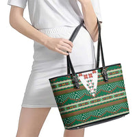 Lithuanian National Costume Leather Tote Bag Traditional Folk Pattern - Wonder Print Shop