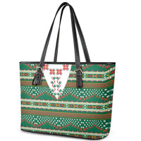 Lithuanian National Costume Leather Tote Bag Traditional Folk Pattern - Wonder Print Shop
