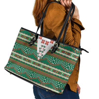 Lithuanian National Costume Leather Tote Bag Traditional Folk Pattern - Wonder Print Shop