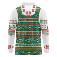 Lithuanian National Costume Long Sleeve Polo Shirt Traditional Folk Pattern - Wonder Print Shop