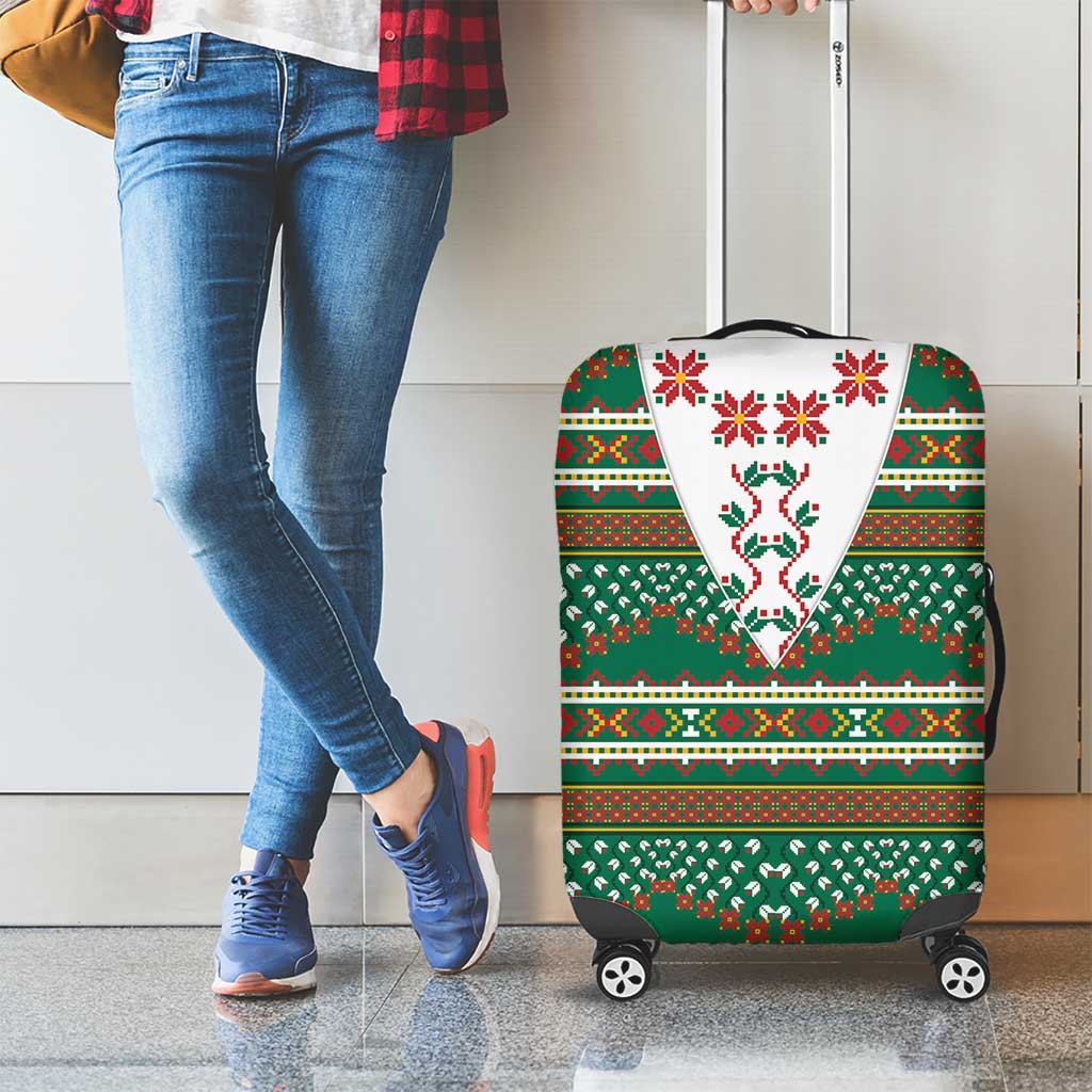 Lithuanian National Costume Luggage Cover Traditional Folk Pattern - Wonder Print Shop