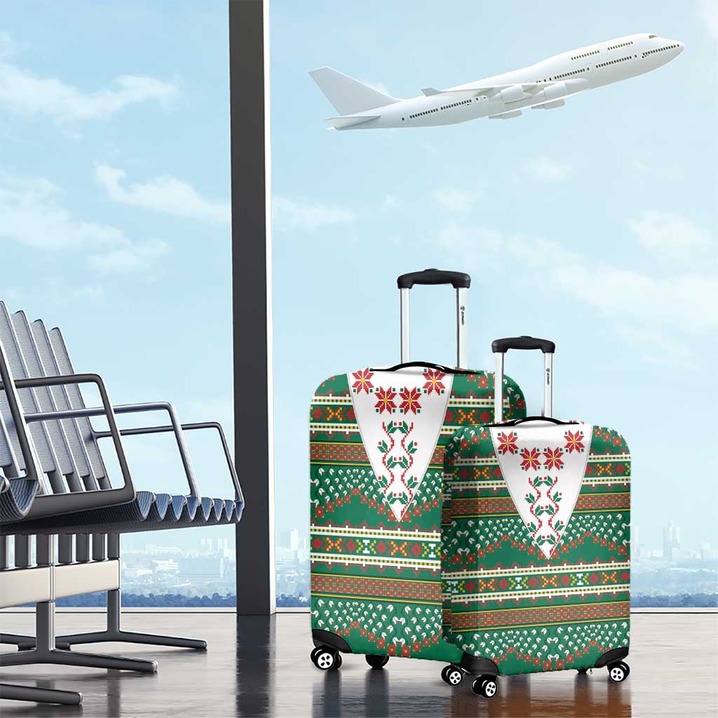 Lithuanian National Costume Luggage Cover Traditional Folk Pattern - Wonder Print Shop
