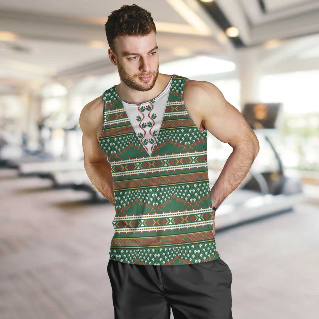 Lithuanian National Costume Men Tank Top Traditional Folk Pattern - Wonder Print Shop