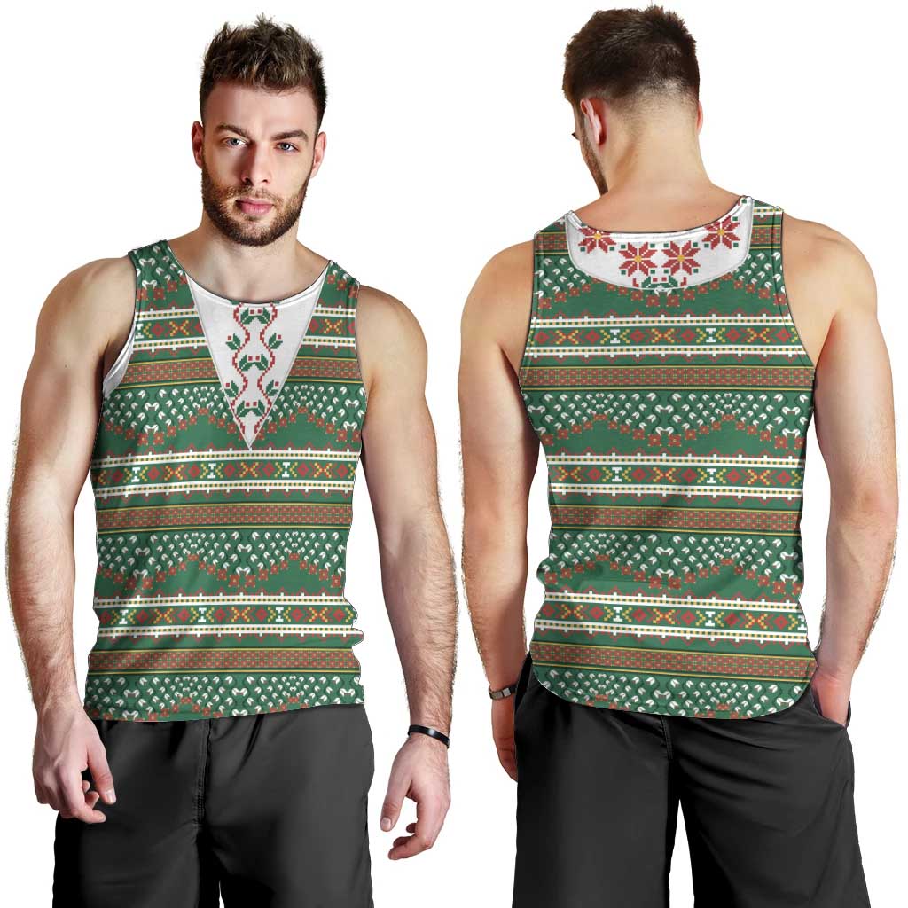Lithuanian National Costume Men Tank Top Traditional Folk Pattern - Wonder Print Shop