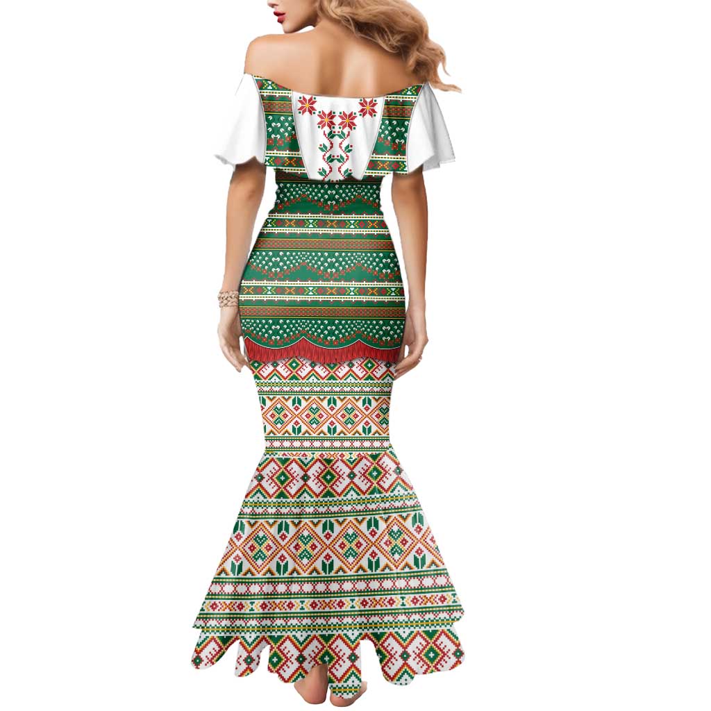 Lithuanian National Costume Mermaid Dress Traditional Folk Pattern - Wonder Print Shop