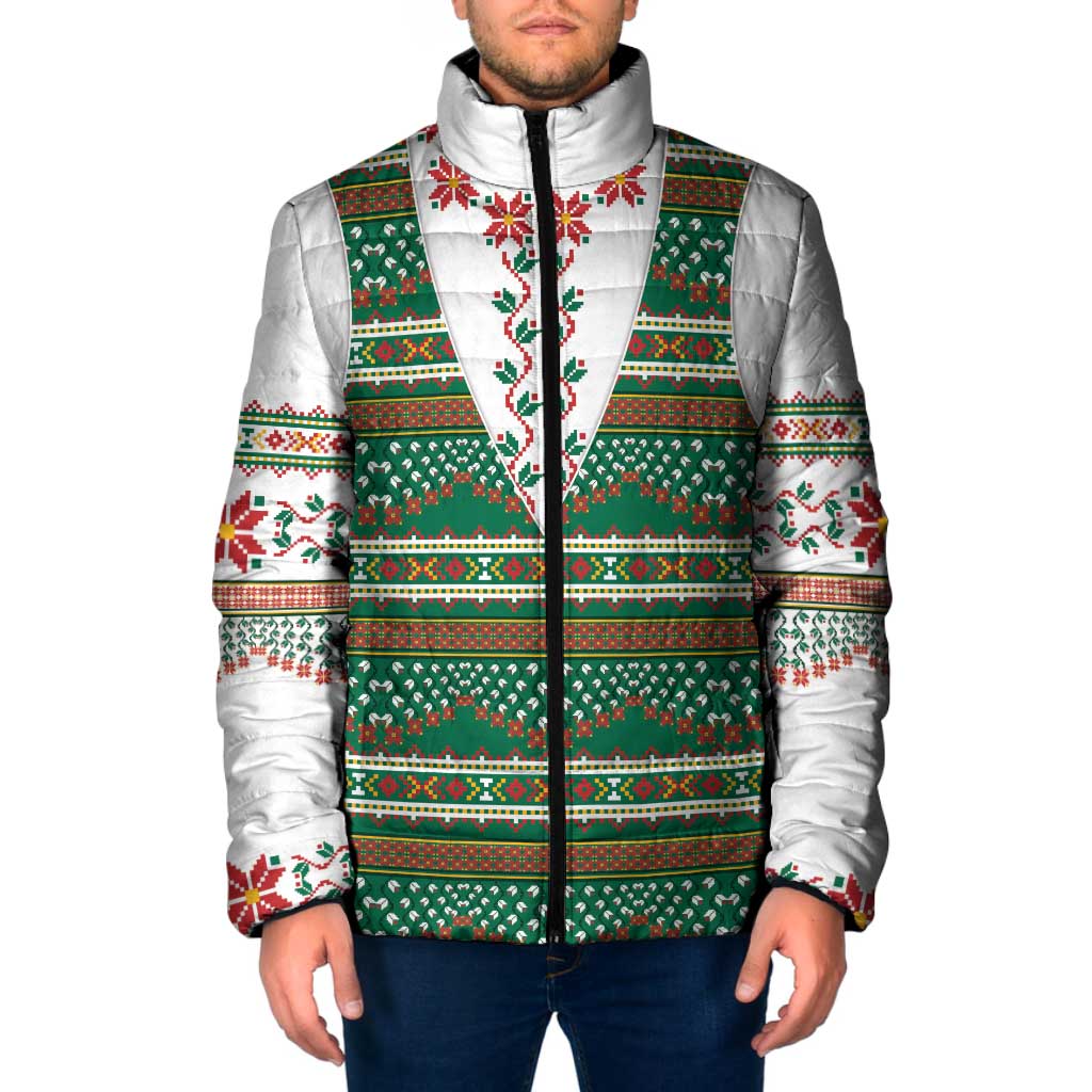 Lithuanian National Costume Padded Jacket Traditional Folk Pattern - Wonder Print Shop