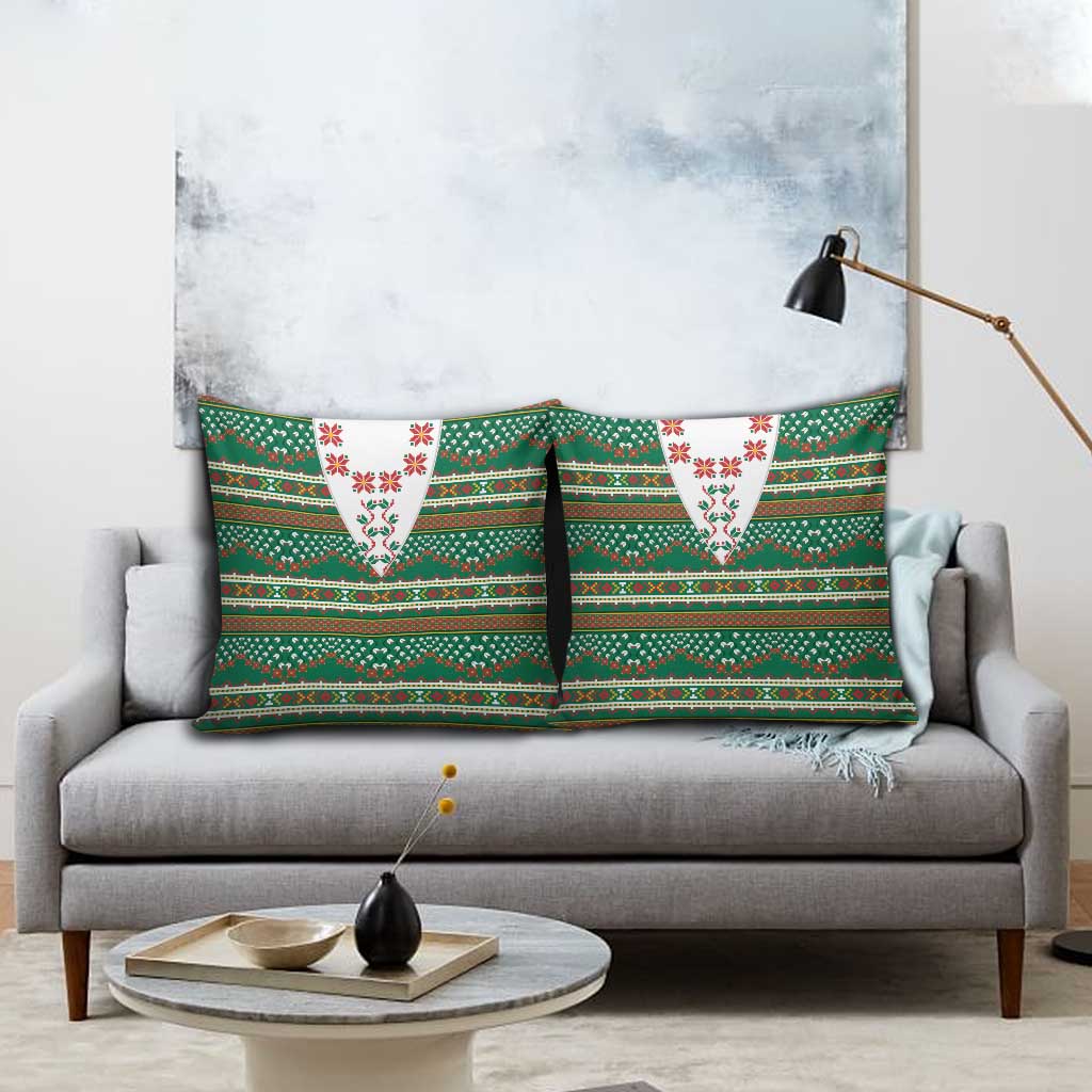 Lithuanian National Costume Pillow Cover Traditional Folk Pattern - Wonder Print Shop