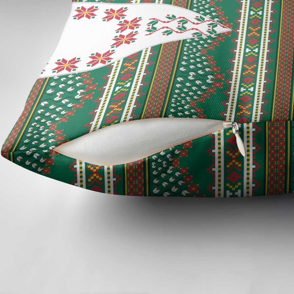 Lithuanian National Costume Pillow Cover Traditional Folk Pattern - Wonder Print Shop