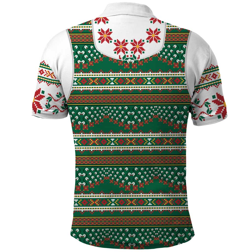 Lithuanian National Costume Polo Shirt Traditional Folk Pattern - Wonder Print Shop