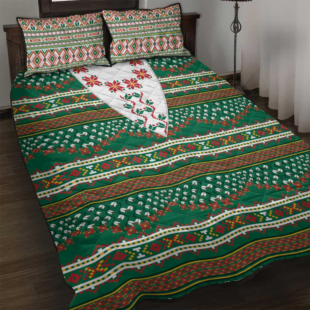 Lithuanian National Costume Quilt Bed Set Traditional Folk Pattern - Wonder Print Shop