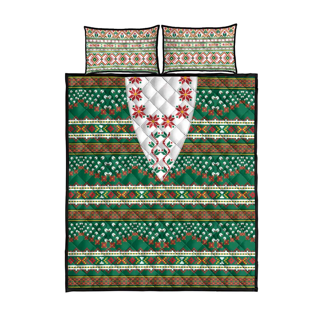 Lithuanian National Costume Quilt Bed Set Traditional Folk Pattern - Wonder Print Shop
