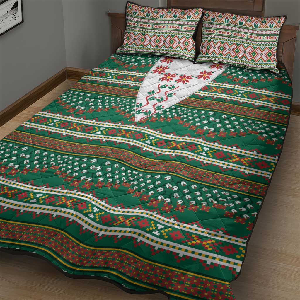 Lithuanian National Costume Quilt Bed Set Traditional Folk Pattern - Wonder Print Shop