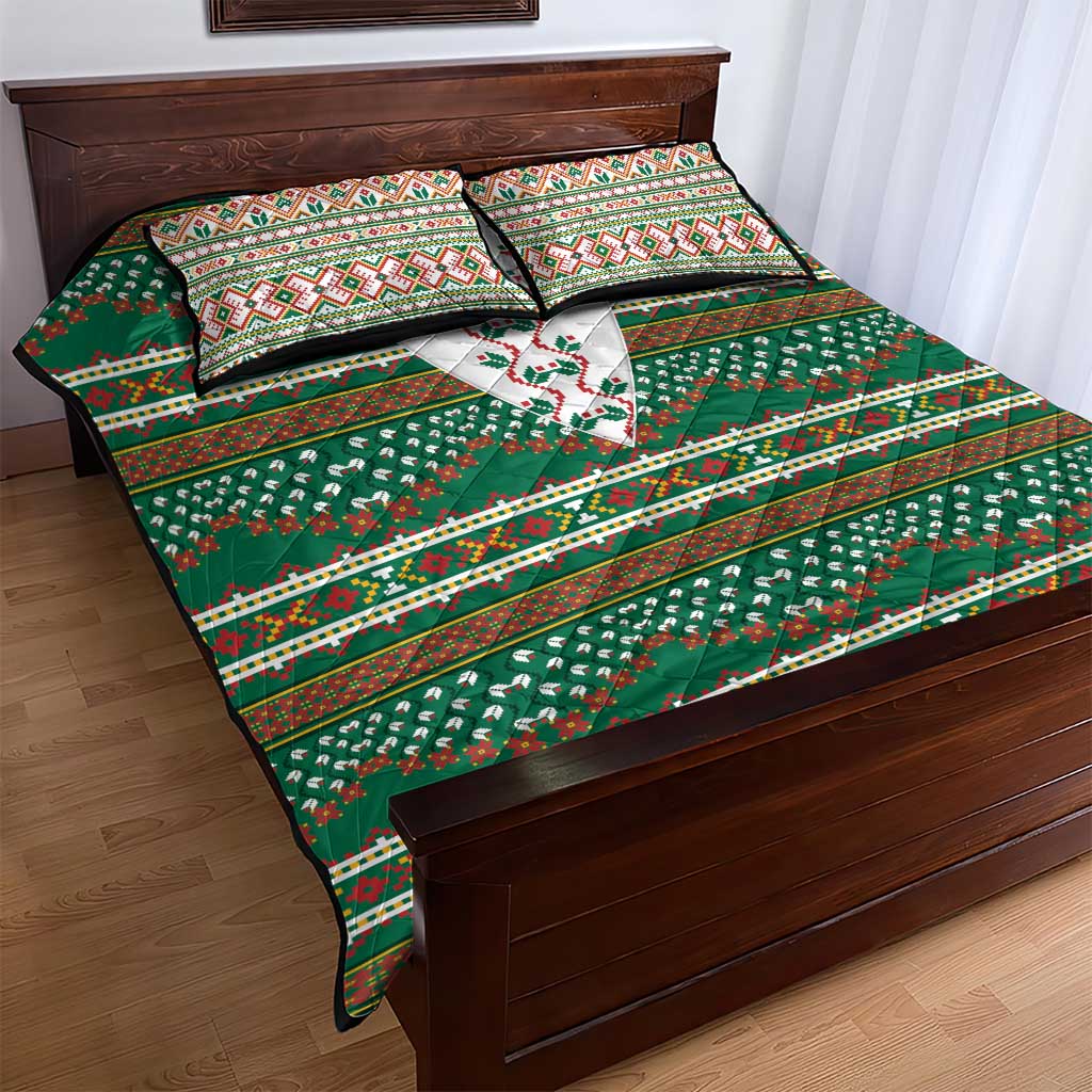 Lithuanian National Costume Quilt Bed Set Traditional Folk Pattern - Wonder Print Shop