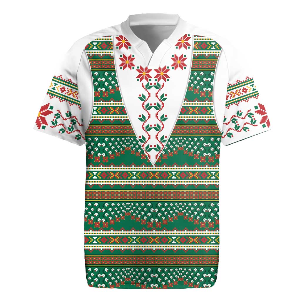 Lithuanian National Costume Rugby Jersey Traditional Folk Pattern - Wonder Print Shop