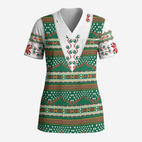 Lithuanian National Costume Scrub Top Traditional Folk Pattern - Wonder Print Shop