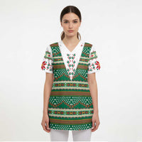 Lithuanian National Costume Scrub Top Traditional Folk Pattern - Wonder Print Shop
