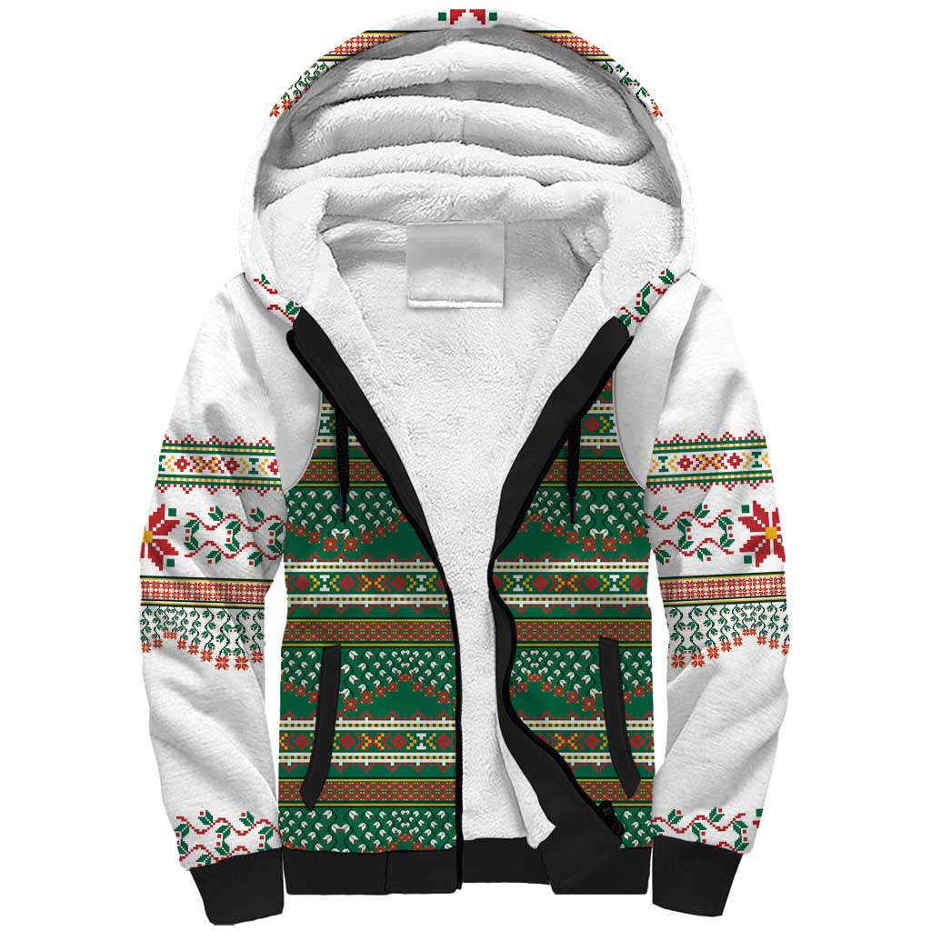 Lithuanian National Costume Sherpa Hoodie Traditional Folk Pattern - Wonder Print Shop