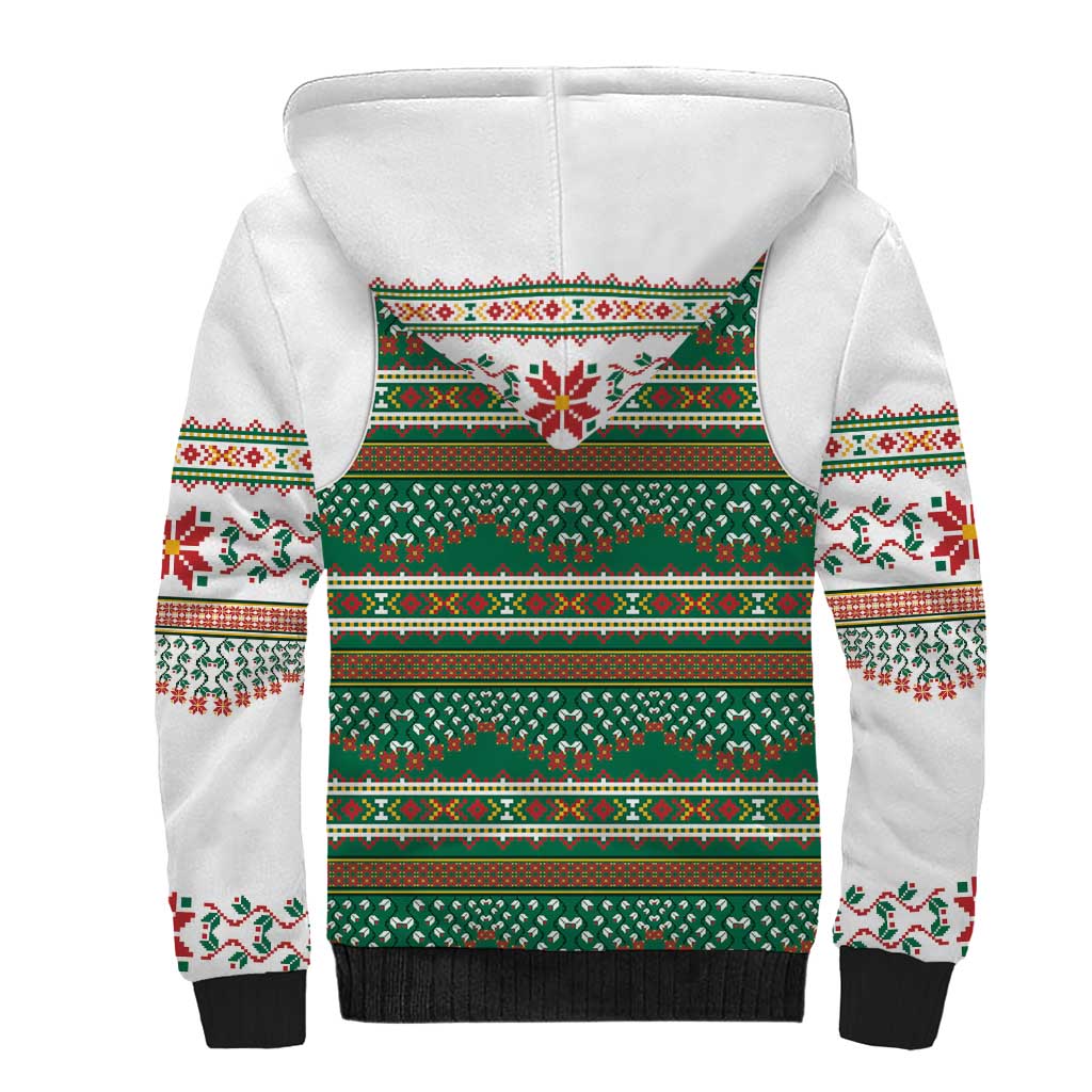 Lithuanian National Costume Sherpa Hoodie Traditional Folk Pattern - Wonder Print Shop