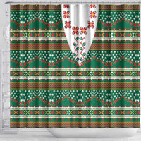 Lithuanian National Costume Shower Curtain Traditional Folk Pattern - Wonder Print Shop