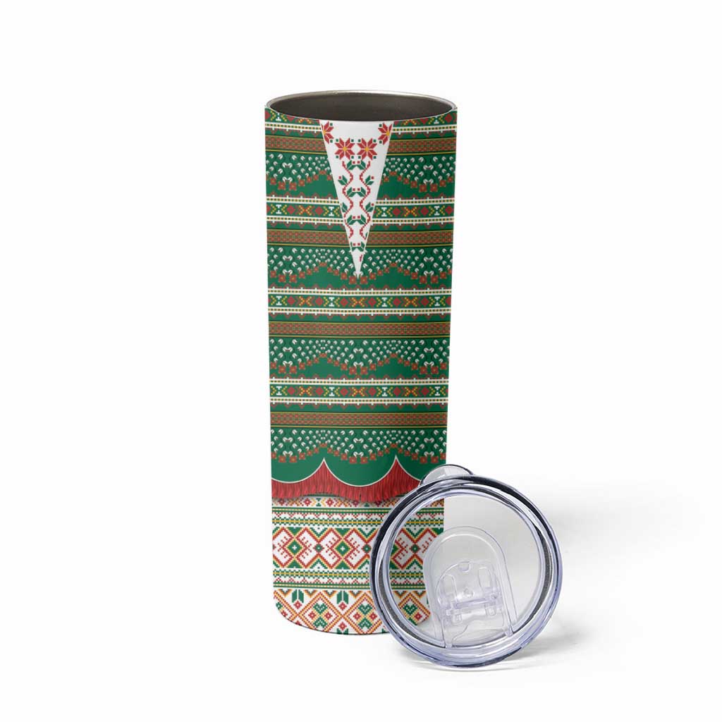 Lithuanian National Costume Skinny Tumbler Traditional Folk Pattern - Wonder Print Shop