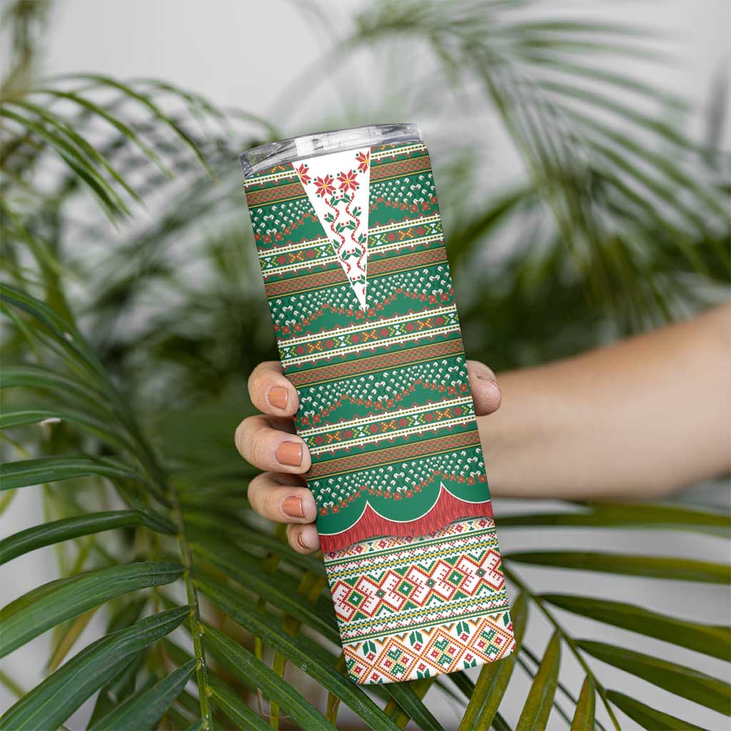 Lithuanian National Costume Skinny Tumbler Traditional Folk Pattern - Wonder Print Shop