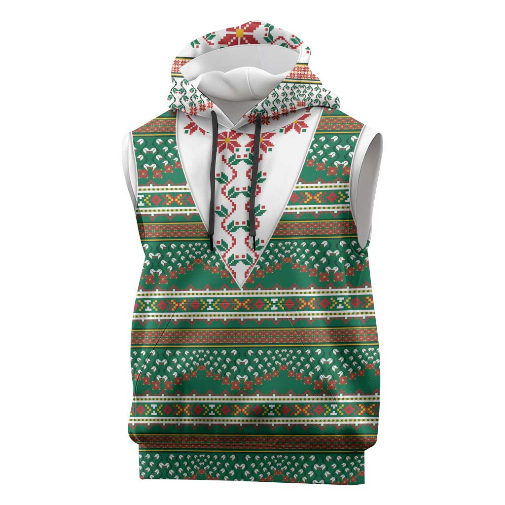 Lithuanian National Costume Sleeveless Hoodie Traditional Folk Pattern - Wonder Print Shop