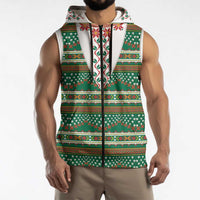 Lithuanian National Costume Sleeveless Zip Hoodie Traditional Folk Pattern - Wonder Print Shop