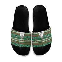 Lithuanian National Costume Slide Sandals Traditional Folk Pattern - Wonder Print Shop
