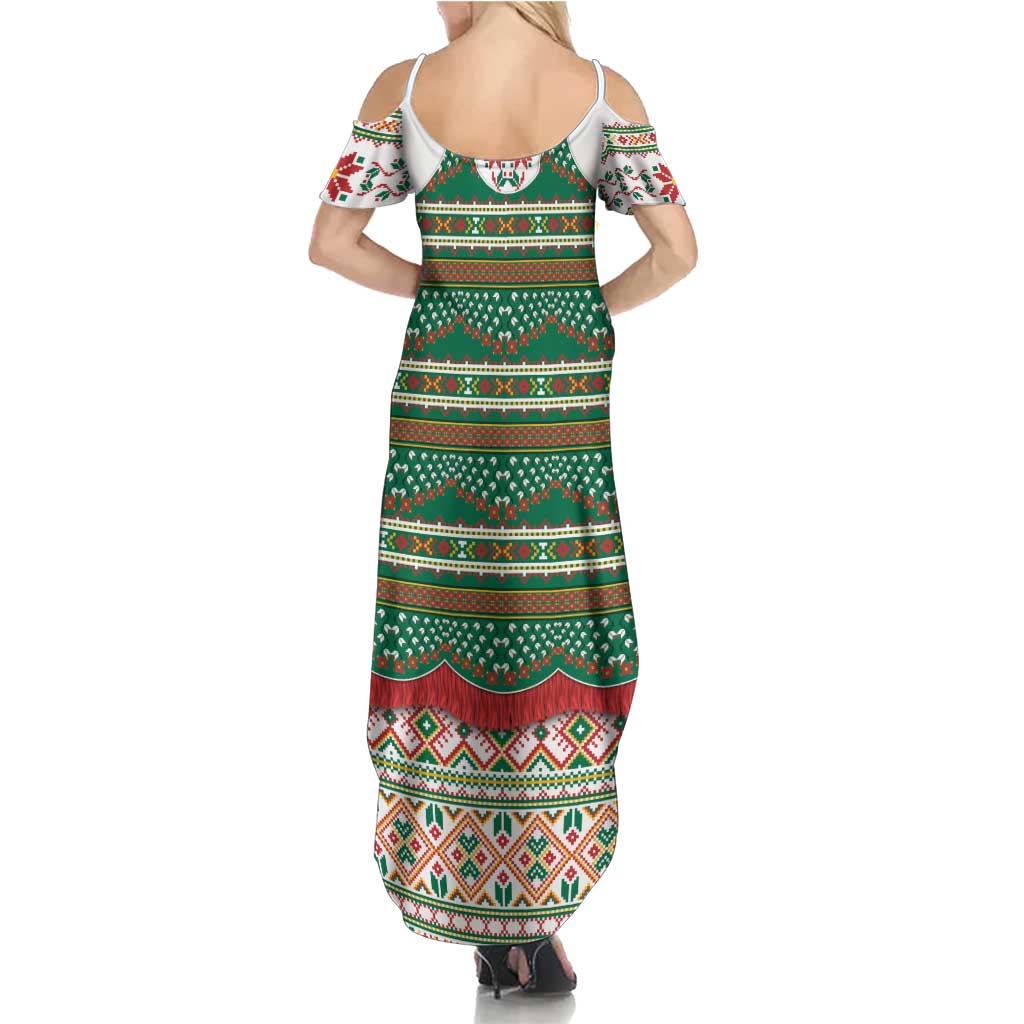 Lithuanian National Costume Summer Maxi Dress Traditional Folk Pattern - Wonder Print Shop