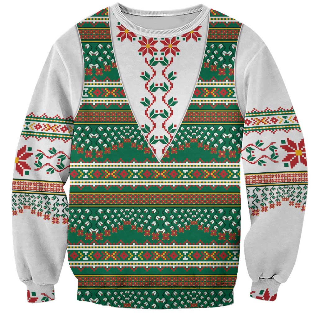 Lithuanian National Costume Sweatshirt Traditional Folk Pattern - Wonder Print Shop