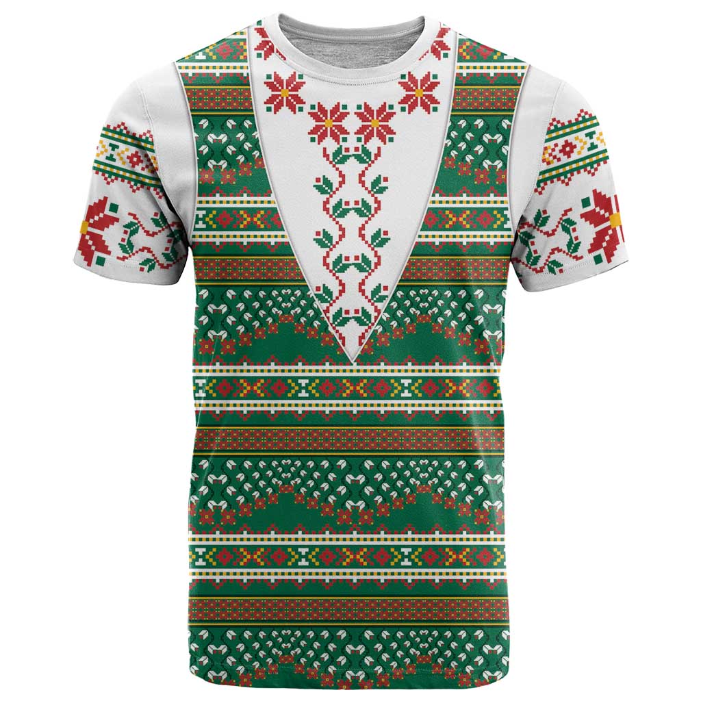 Lithuanian National Costume T Shirt Traditional Folk Pattern - Wonder Print Shop