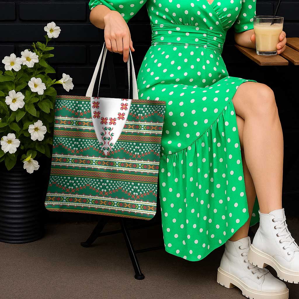 Lithuanian National Costume Tote Bag Traditional Folk Pattern - Wonder Print Shop