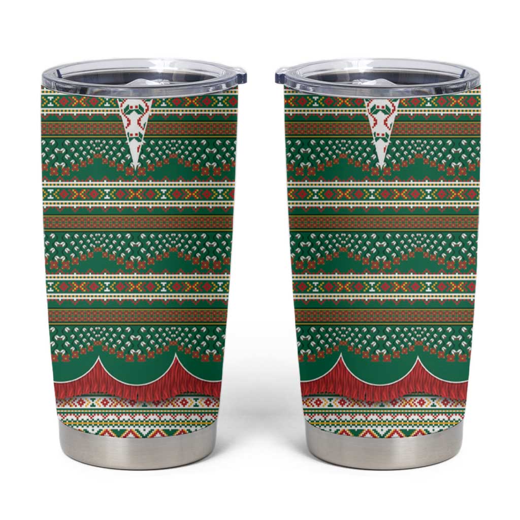 Lithuanian National Costume Tumbler Cup Traditional Folk Pattern - Wonder Print Shop