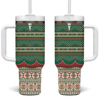 Lithuanian National Costume Tumbler With Handle Traditional Folk Pattern - Wonder Print Shop