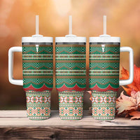 Lithuanian National Costume Tumbler With Handle Traditional Folk Pattern - Wonder Print Shop
