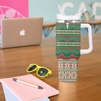 Lithuanian National Costume Tumbler With Handle Traditional Folk Pattern - Wonder Print Shop