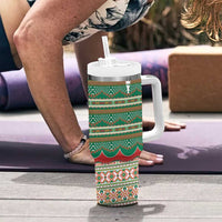 Lithuanian National Costume Tumbler With Handle Traditional Folk Pattern - Wonder Print Shop