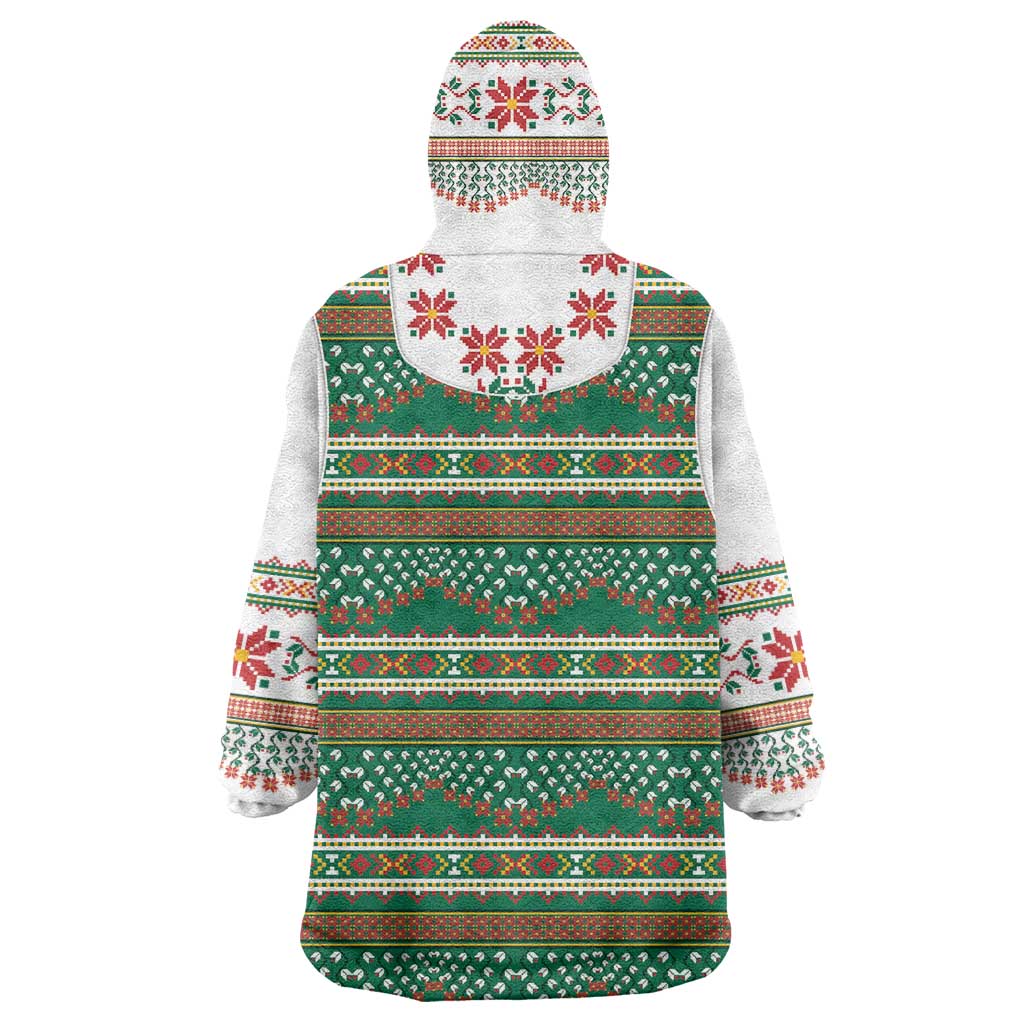 Lithuanian National Costume Wearable Blanket Hoodie Traditional Folk Pattern - Wonder Print Shop