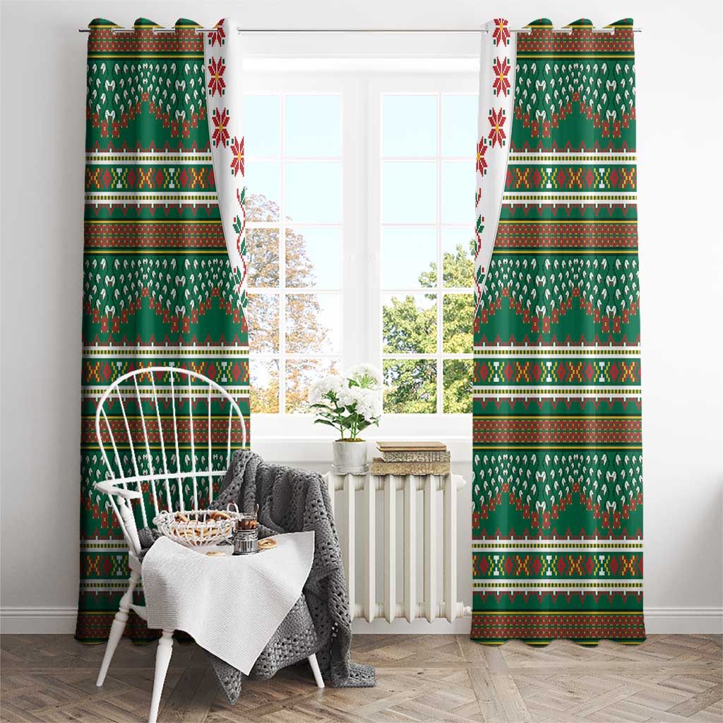 Lithuanian National Costume Window Curtain Traditional Folk Pattern - Wonder Print Shop